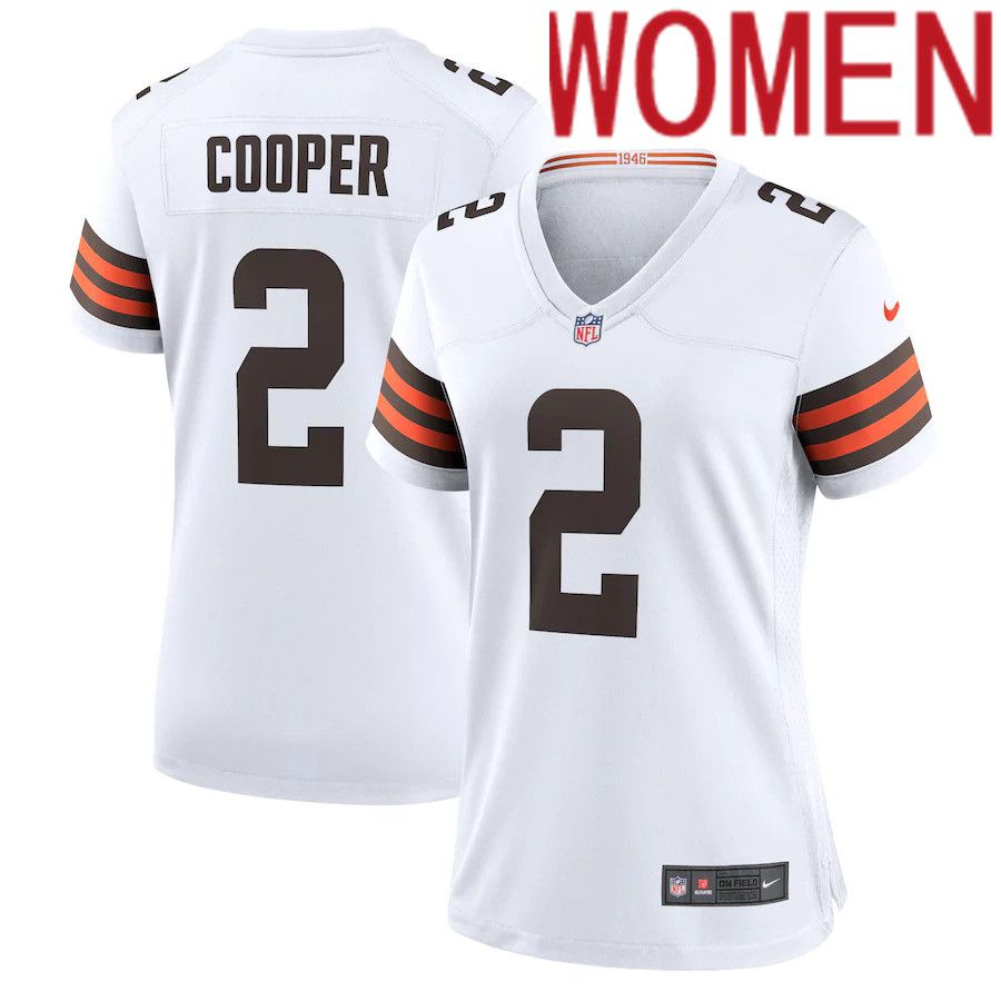 Women Cleveland Browns 2 Amari Cooper Nike White Game NFL Jersey